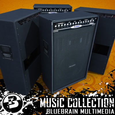 3D Model of Game-ready low polygon collection of electric guitar amplifiers - 3D Render 5